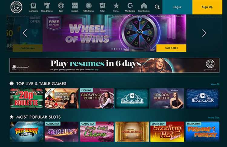 Grosvenor casino slots