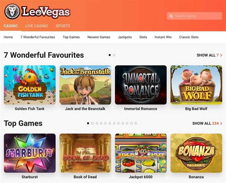 Leovegas: online casino slots