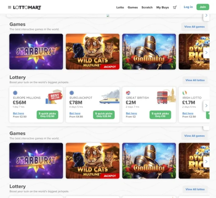 Lottomart online casino slots