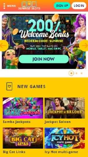 Sunrise slots online casino reviews